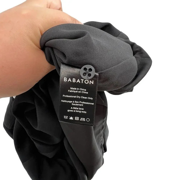 Aritzia Babaton Hamelin Jacket Crepe Draped Button Drawstring Black Size XS - Picture 11 of 12